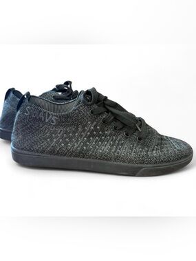 Suavs Black Knit Lace-Up Sneaker